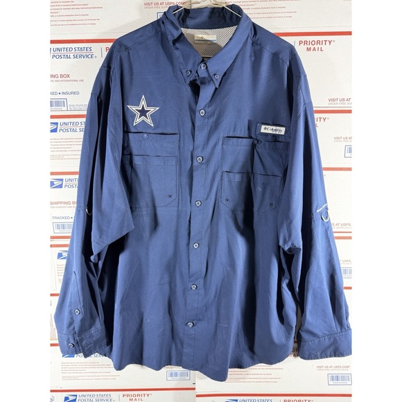 Columbia Other - Columbia‎ PFG Cowboys Fishing Shirt Men's 2X Navy Dallas Star Long Sleeve NFL
